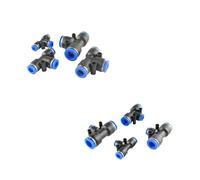 YAVCBOPM Pneumatic Fitting Air Connector Tube Quick Fittings Pipe Push in Hose E Type Tee Three Way 4mm 6mm 8mm PE PEG Plastic Connectors(PE-12)