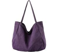 YAVCOOL Canvas Tote Bag for Women Large Hobo Shoulder Bag for Work Travel Casual Message Bag Tote Purse handbags, 1-purple, L