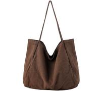 YAVCOOL Canvas Tote Bag for Women Large Hobo Shoulder Bag for Work Travel Casual Message Bag Tote Purse handbags, 1-coffee, L