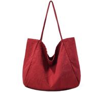 YAVCOOL Canvas Tote Bag for Women Large Hobo Shoulder Bag for Work Travel Casual Message Bag Tote Purse handbags, 1-red, L