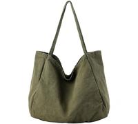 YAVCOOL Canvas Tote Bag for Women Large Hobo Shoulder Bag for Work Travel Casual Message Bag Tote Purse handbags, 1-army Green, L