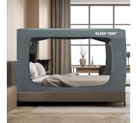 YAVIL Bed Tent Twin Bed Canopy Dream Tents for Indoor Portable Blackout Tents Privacy Space Warm Breathable Sleeping Tents for Kids and Adult(Light Gray,Mattress Not Included) Reducing Light