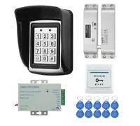 YAVIS Kit Programmable RFID Access Control System Metal Controller Keyboard, Waterproof Shell, Electric Bolt Lock, DC 12V 3A Power Supply, Output Key, Keychain ID 10 Pieces