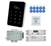 YAVIS Stand-alone Door Entry Access Control System Kit Set with RFID Card reader, Electric Drop Bolt Lock, DC12V/3A Power Supply, Door Exit Release Button, 10pcs 125khz RFID EM ID Keyfobs