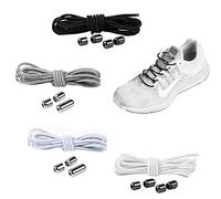 YAVO-EU Stretch Shoelace Elastic Shoe Laces (4 colors) with Metal Turnbuckle Athletic Reflective for Adults, Kids, Older Generation, Disabled, Runners
