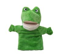 Yavoluy Fluffy Animal Hand Puppet Movable Mouth Plush Soft Hand Puppet Ventriloquist Duck Frog Cow Animal Pretend Doll Show Props 25CM (Frog)