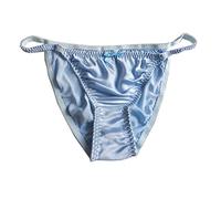 Yavorrs Women's 100% Mulberry Silk String Bikini Panties S M L XL XXL(W26-41) Solid (UK, Alpha, S, Regular, Regular, Sky Blue)