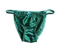 Yavorrs Women's 100% Mulberry Silk String Bikini Panties S M L XL XXL(W26-41) Solid (UK, Alpha, XL, Regular, Regular, green)