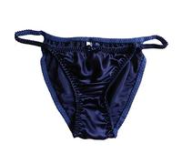 Yavorrs Women's 100% Mulberry Silk String Bikini Panties S M L XL XXL(W26-41) Solid (UK, Alpha, XXL, Regular, Regular, Dark Blue)