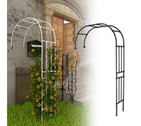 YAVYAV 240cm Garden Half-side Arch, Heavy-duty Half-arch Rose Arch, Metal Wedding Arch Trellis, For Climbing Plants Support Archway Garden Decoration(Black,210x240cm/76.9x7.9ft)
