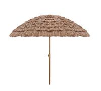YAVYAV 7.9ft/240cm Thatched Tiki Umbrella With Push Button Tilt, Beach Umbrella Hawaiian Style With 8 Ribs, For Garden Patio Beach Yard(2.4m/7.9ft)
