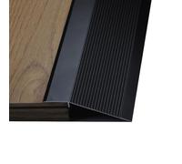 YAVYAV Aluminum Floor Transition Threshold Strip, Floor Mats Edge Reducer, For Height 10-40mm Doorways Threshold Ramp Tile Laminate, Easy To Clean, Gold(Black)