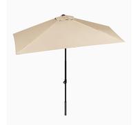 YAVYAV H 245CM Half Parasol, Diameter 250cm Balcony Umbrella For Small Spaces, Half Rectangle Garden Umbrella For Against A Wall, Porch, Window, Adjustable Height(White)