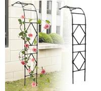 YAVYAV Half Arch Outdoor Garden Arbor, Metal Garden Arch Trellis For Climbing Plants, Wall-Mounted Heavy Duty Rose Arch, Garden Decorations, Black, 240cm H X 60-300cm W(White,150x240cm/4.9x7.9ft)