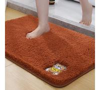 YAVYAV Shaggy Extra Thick Bathroom Mat, Non-Slip Machine Washable Bath Rug, Pet Mat, Dirt Trapper Door Mat For Bathroom, Living Room, Bedroom Floor, Entrance, Water Absorbent(Orange,40 * 60cm)