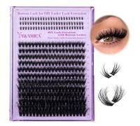 Yawamica Cluster Eyelash Extensions Fluffier Lash Clusters with Bottom Lashes 200D Volume Individual Lashes 315pcs Wispy Eyelash Clusters 10-20mm DIY Lash Extension at Home