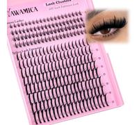 Yawamica Eyelash Clusters and Spikes DIY Eyelash Extensions Wispy Individual Eyelash Tips 11-21mm and 5-7mm Lower Eyelash Hangers 240 Pieces Waterproof Eyelash Hangers DIY Whole