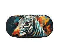 YaWea Abstract Animal Zebra print Large Capacity Pencil Case Organizer Storage Bag Big Pencil Pouch for College Home Office