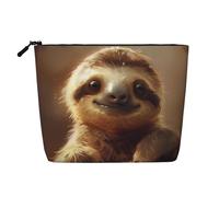 YaWea Adorable Sloth print Cosmetic Bag Toiletry Bag Zipper Pouch Friendship Gifts for Birthday Christmas Graduation, Black, One Size