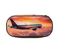 YaWea Airplane Sunsets Sky print Large Capacity Pencil Case Organizer Storage Bag Big Pencil Pouch for College Home Office