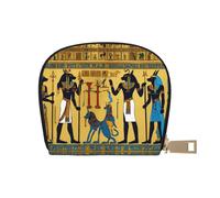 YaWea Ancient Egypt Tribe Series print Leather Small Purse Credit Card Holder Wallet, Card Holder,Wallet Card Organizer Case, White, One Size