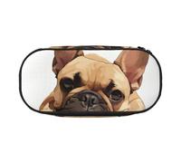 YaWea animal dog french bulldog print Large Capacity Pencil Case Organizer Storage Bag Big Pencil Pouch for College Home Office