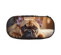 YaWea animal dog french bulldog3 print Large Capacity Pencil Case Organizer Storage Bag Big Pencil Pouch for College Home Office