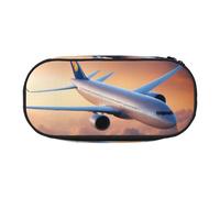 YaWea Beautiful Sky Airplane print Large Capacity Pencil Case Organizer Storage Bag Big Pencil Pouch for College Home Office