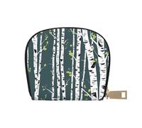 YaWea Beauty Birch Tree print Leather Small Purse Credit Card Holder Wallet, Card Holder,Wallet Card Organizer Case, White, One Size