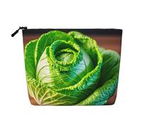 YaWea Bright Cabbage print Cosmetic Bag Toiletry Bag Zipper Pouch Friendship Gifts for Birthday Christmas Graduation, Black, One Size