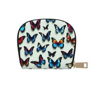 YaWea Butterfly and cello print Leather Small Purse Credit Card Holder Wallet, Card Holder,Wallet Card Organizer Case, White, One Size