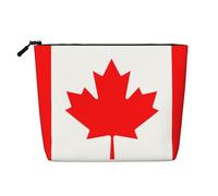 YaWea Canadian flag print Cosmetic Bag Toiletry Bag Zipper Pouch Friendship Gifts for Birthday Christmas Graduation, Black, One Size