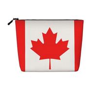 YaWea Canadian flag print Cosmetic Bag Toiletry Bag Zipper Pouch Friendship Gifts for Birthday Christmas Graduation, Black, One Size