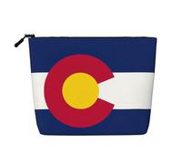 YaWea Colorado state flag print Cosmetic Bag Toiletry Bag Zipper Pouch Friendship Gifts for Birthday Christmas Graduation, Black, One Size