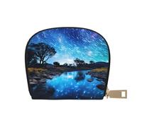YaWea Cool star river print Leather Small Purse Credit Card Holder Wallet, Card Holder,Wallet Card Organizer Case, White, One Size