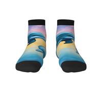 YaWea Dolphins in Love print Standing Pencil Case, Cute Stand up Pencil Pouch, Telescopic Pen Pouch, Portable Pencil Holder, Black, One Size