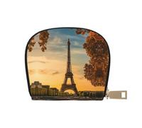 YaWea eiffel tower paris autumn print Leather Small Purse Credit Card Holder Wallet, Card Holder,Wallet Card Organizer Case, White, One Size