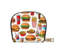 YaWea Fast Food print Leather Small Purse Credit Card Holder Wallet, Card Holder,Wallet Card Organizer Case, White, One Size