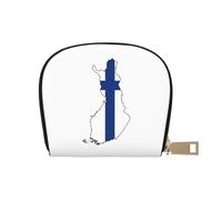 YaWea Finnish Flag Map print Leather Small Purse Credit Card Holder Wallet, Card Holder,Wallet Card Organizer Case, White, One Size