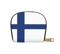 YaWea Finnish flag print Leather Small Purse Credit Card Holder Wallet, Card Holder,Wallet Card Organizer Case, White, One Size