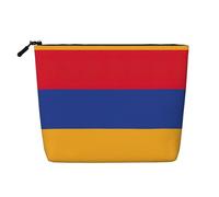 YaWea Flag of Armenia print Cosmetic Bag Toiletry Bag Zipper Pouch Friendship Gifts for Birthday Christmas Graduation, Black, One Size