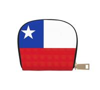 YaWea Flag of Chile print Leather Small Purse Credit Card Holder Wallet, Card Holder,Wallet Card Organizer Case, White, One Size