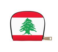 YaWea Flag of Lebanon print Leather Small Purse Credit Card Holder Wallet, Card Holder,Wallet Card Organizer Case, White, One Size