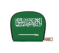 YaWea Flag of Saudi Arabia print Leather Small Purse Credit Card Holder Wallet, Card Holder,Wallet Card Organizer Case, White, One Size