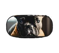 YaWea French Bulldog print Large Capacity Pencil Case Organizer Storage Bag Big Pencil Pouch for College Home Office