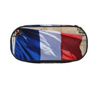 YaWea French flag print Large Capacity Pencil Case Organizer Storage Bag Big Pencil Pouch for College Home Office