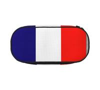 YaWea French flag print Large Capacity Pencil Case Organizer Storage Bag Big Pencil Pouch for College Home Office