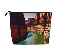 YaWea Grand Canyon print Cosmetic Bag Toiletry Bag Zipper Pouch Friendship Gifts for Birthday Christmas Graduation, Black, One Size