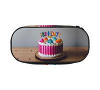 YaWea Happy Birthday Cake print Large Capacity Pencil Case Organizer Storage Bag Big Pencil Pouch for College Home Office