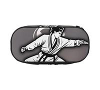YaWea karate-highkick-icon print Large Capacity Pencil Case Organizer Storage Bag Big Pencil Pouch for College Home Office